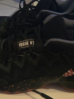 Issue #2 Black Athletic Sneakers with Orange Speckle